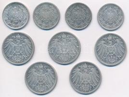 Német Birodalom 1901-1914. 1M Ag (5x) 4xklf + 1906-1917. 1/2M Ag (4xklf) T:2,2-
German Empire 1901-...