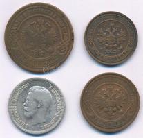 Orosz Birodalom 1896. 25k Ag "II. Miklós" + 1899. 3k Cu "II. Miklós" + 1911. 2k ...