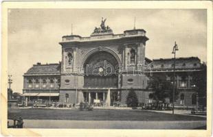 1940 Budapest VII. Keleti pályaudvar, vasútállomás, villamos (EK)