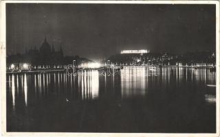 Budapest, Éjszakai dunai látkép, Országház, Parlament (fl)