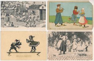 12 db régi GYERMEK motívum képeslap / 12 pre-1945 motive postcards: children