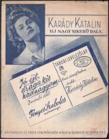 cca 1914-1930 3 db régi kotta: I. és II. világháborús katonai nóták (Szervusztok leányok, Tábori pos...