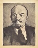 Ék Sándor (1902-1975): Lenin. Rézkarc, papír, jelzett, , 40x29 cm