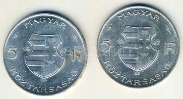 1947. 5Ft Ag "Kossuth" (2x) T:2,2/3