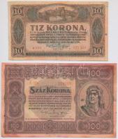 1920. 10K + 100K + 1000K "Orell Füssli Zürich" T:III foltok, pirosas elszíneződés