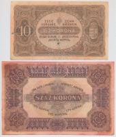 1920. 10K + 100K + 1000K "Orell Füssli Zürich" T:III foltok, pirosas elszíneződés