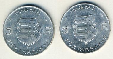 1947. 5Ft Ag "Kossuth" (2x) T:2/3