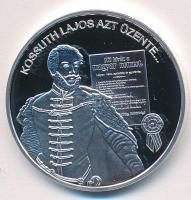 DN Nemzetünk nagyjai - Kossuth Lajos ezüstözött Cu-Ni emlékérem tanúsítvánnyal (35mm) T:PP