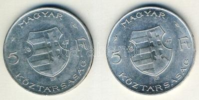 1947. 5Ft Ag "Kossuth" (2x) T:2/3