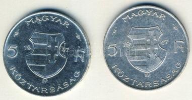 1947. 5Ft Ag "Kossuth" (2x) T:2,2/3