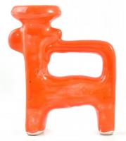 Iparművész retro art deco kutya formájú gyertyatartó. Mázas kerámia. Kis kopásokkal. 18x21 cm