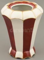 Schumann Bavaria design váza. Piros, fehér, arany. Kézzel festett, jelzett, kopásokkal / Design vase m: 21 cm