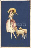 Húsvéti üdvözlet / Easter greeting. Italian art postcard. Degami 932. (Rb)