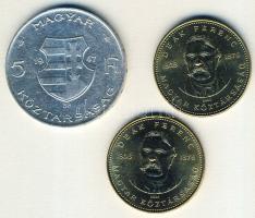 1947. 5Ft Ag "Kossuth" (1x) + 2003. 20Ft "Deák" (2x) T:2,2/3