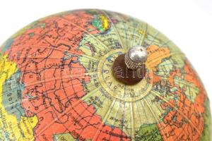 Cca 1970 Keletnémet Földgömb kopásokkal 19 cm /  East Germany vintage small earth globe