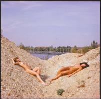 cca 1983 Partra vetett sellők, 1 db vintage DIAPOZITÍV, 6x6 cm