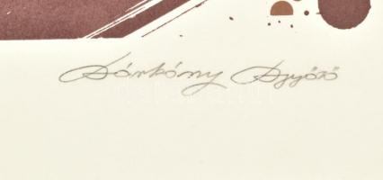 Sárkány Győző (1951-): Légvonal II., 1995. Szitanyomat (szerigráfia), papír, jelzett, próbanyomat 2....