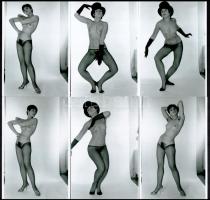 cca 1971 Necces csali tánc, szolidan erotikus felvételek, 6 db mai nagyítás, 15x10 cm