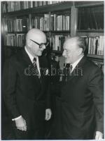 1976 Urho Kekkonen, a Finn Köztársaság elnöke látogatása Kádár Jánosnál, sajtófotó, 24x18 cm