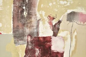 Dús László (1941-): Kitörés (cím nélkül). Szitanyomat, papír, jelzett, számozott: HC II/II. 64×89 cm