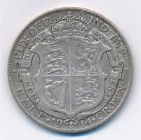 Nagy-Britannia 1914. 1/2C Ag "V. György" T:2- ü.
Great Britain 1914. 1/2 Crown Ag "G...