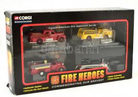 Corgi fire heroes 4 tűzoltóautó eredeti gyűjtői dobozban. / Fire brigade trucks