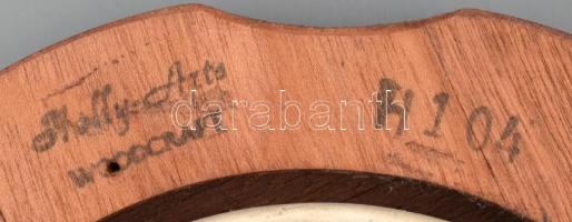 Goebl Collector's club  M. J. Hummel - West Gernany  biszkvit  porcelán plakett fa keretben  d:...