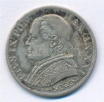 Olasz Államok / Pápai Államok 1867R 1L Ag "IX. Pius" T:2 patina  Italian States / Papal States 1867R 1 Lire Ag "Pius IX" C:XF patina Krause KM#1378