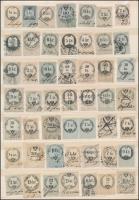 1858-1868 Osztrák-Magyar 191 db régi illetékbélyeg 2 db berakólap három oldalán