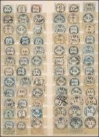 1858-1868 Osztrák-Magyar  191 db régi illetékbélyeg 2 db berakólap három oldalán