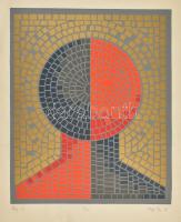 Hegyi György (1922-2001): Fej. Szitanyomat, papír, jelzett, számozott: 5/25. Lap tetején kisebb szakadással, mű ép. 46,5×37,5 cm
