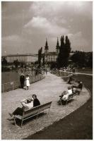 cca 1968 Budapest, a Feneketlen-tó és a Park vendéglő, jól áttekinthető látképek, mert a parkosítás során telepített fák még nem takarják a területet, 23 db vintage NEGATÍV, Magyar Alfréd budapesti fotóművész felvételei, 24x36 mm