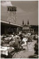 cca 1968 Budapest, a Feneketlen-tó és a Park vendéglő, jól áttekinthető látképek, mert a parkosítás ...