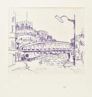 Hegyi György (1922-2001): Párizs, 1962. Filctoll, papír, jelzett. Paszpartuban. 23,5×27 cm