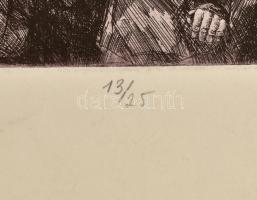 Muzsnay Ákos (1945-): Forradalom emlékére, 1977. Színes rézkarc, papír. Jelzett. Számozott 13/25. La...