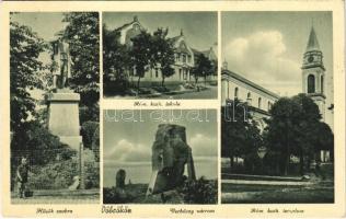 1941 Döbrököz, Hősök szobra, emlékmű, Római katolikus templom és iskola, Verbőczy (Werbőczy) várrom