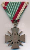 1942. "Tűzkereszt II. fokozata" oxidált hadifém kitüntetés mellszalaggal T:2 
Hungary 194...