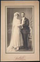 cca 1910 Budapest, Brunhuber Béla fényképész műtermében készült, vintage fotó, 19x11 cm, karton 26x16,7 cm