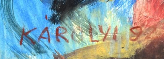 Károlyi Ernő (1923-2016): Termékenység XVI. Pasztell, akvarell, papír, jelzett. Lap tetején kisebb s...