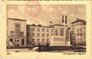 1948 Pécs, Országzászló és Egyetem (fl)