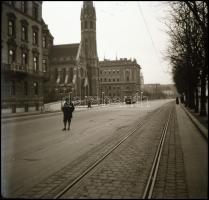 cca 1931 Budapesti villamosok, 3 db vintage NEGATÍV, 24x36 mm és 6x6 cm