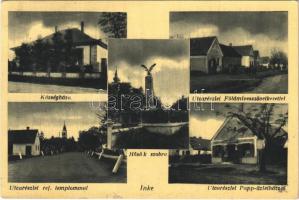 1949 Inke, Községháza, Hősök szobra, emlékmű, Földmívesszövetkezet, Református templom, utca, Papp üzlete (EB)