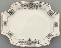 Hollóházi klasszikus stílusú porcelán tálka. Matricás, jelzett, hibátlan. 17x14 cm