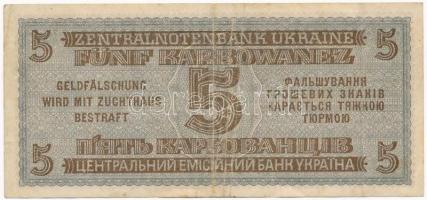 Ukrajna / Német megszállás 1942. 5K T:III 
Ukraine / German occupation 1942. 5 Karbowanez C:F Kraus...
