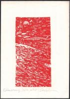 Csorba Simon László (1943-): Alkonyat (Dämmerung). Szitanyomat, papír, jelzett, számozott (no. 5). 21,5x11 cm