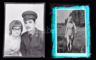 cca 1940 és 1969 között készült felvételek Csongrádon, 18 db vintage NEGATÍV üveglemezen és síkfilme...