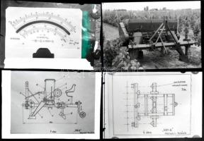 cca 1960 Csongrád-Bokros, a helyi TSZ-ben fejlesztett szőlőművelő gép bemutása a terepen (6 db vinta...