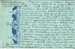 1926 Jamboree táborunk. Kiadja a 47. sz. P. C. F. Farkasőrs / Hungarian boy scout art postcard, scout camp (EK)