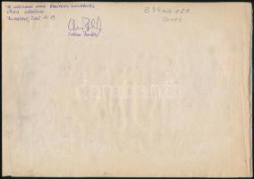 Orosz Gellért (1919-2002): Színes táj. Akvarell, ceruza, papír, jelzés nélkül. Hátoldalán fia, Orosz...