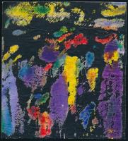Hajnal Mihály (1935): A színek varázsa (cím nélkül). Olaj, karton, jelzés nélkül. 20,5x18,5 cm